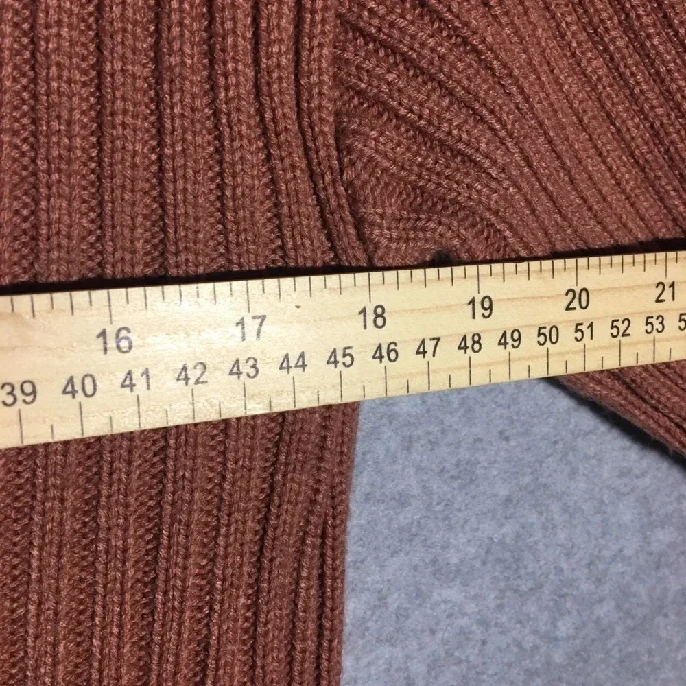 Womens Lucca Sweater Brown Turtleneck Ribbed Open Arm Slits Casual Contemporary